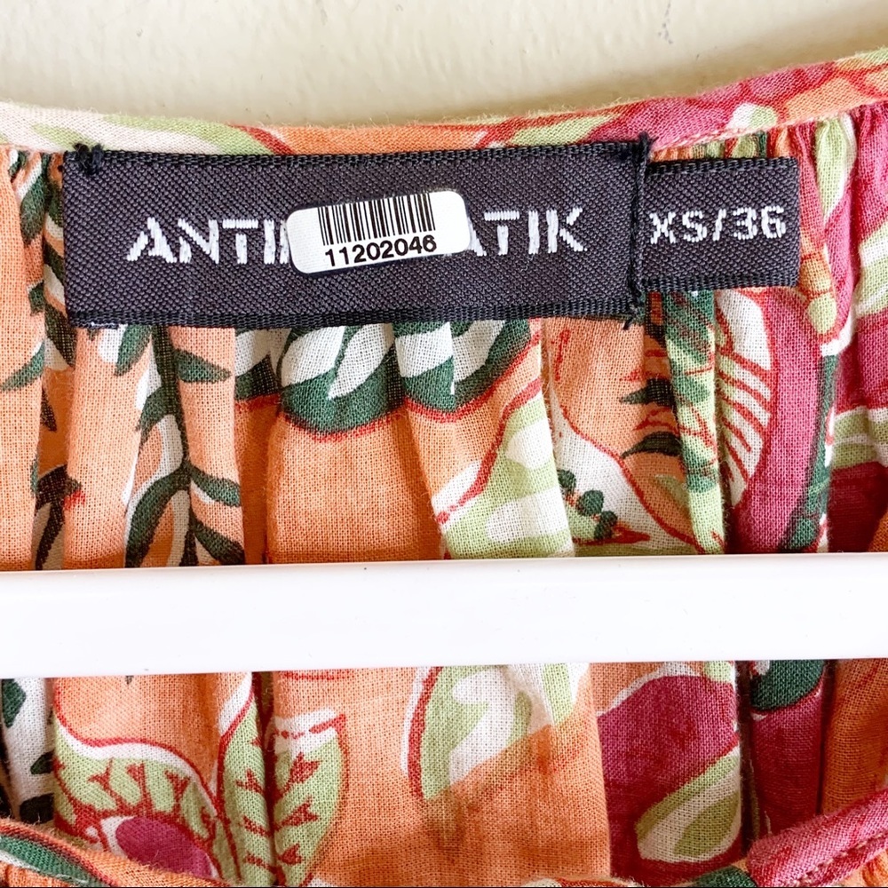 Antik Batik Kalao Floral Blouse Flowy Peasant Top - Picture 10 of 12